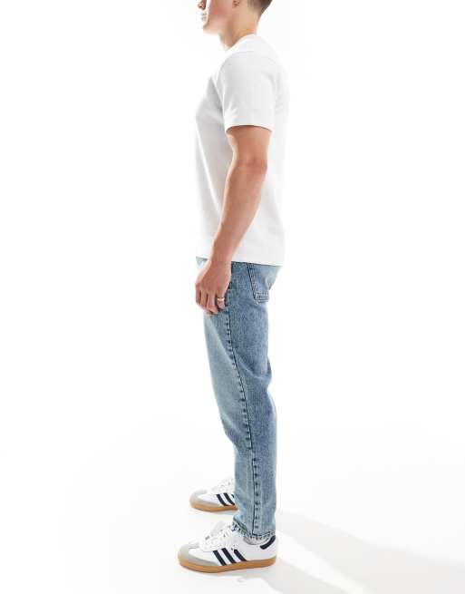 ASOS DESIGN - Jeans affusolati blu lavaggio medio , 3 di 5