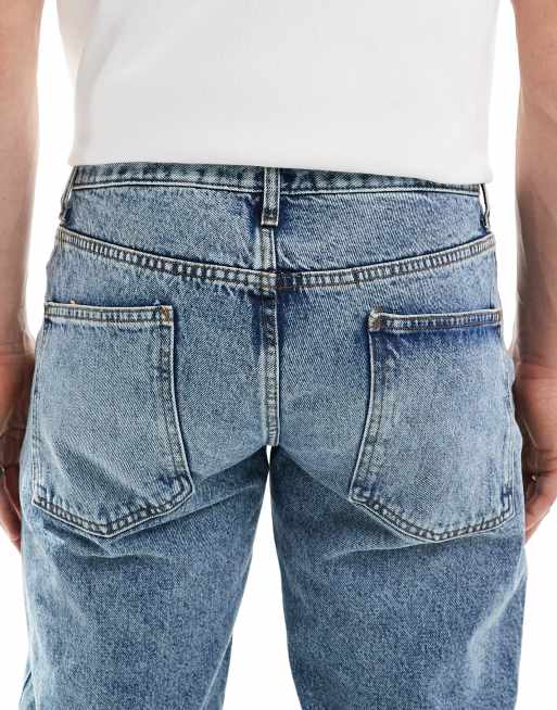 ASOS DESIGN - Jeans affusolati blu lavaggio medio , 4 di 5