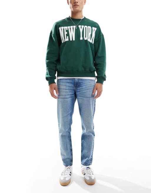 ASOS DESIGN - Jeans affusolati blu medio slavato