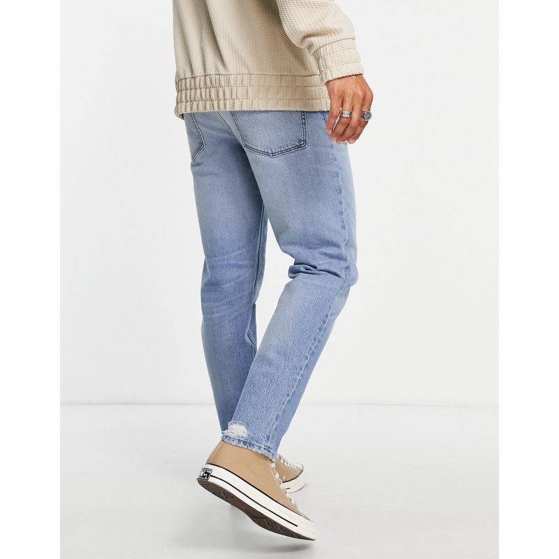 Jeans affusolati Jeans DESIGN - Jeans affusolati in misto cotone organico lavaggio chiaro con fondo grezzo