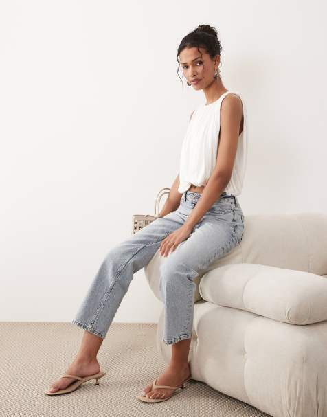 ASOS DESIGN - Jeans alla caviglia comfort stretch con gamba dritta lavaggio chiaro - view 1