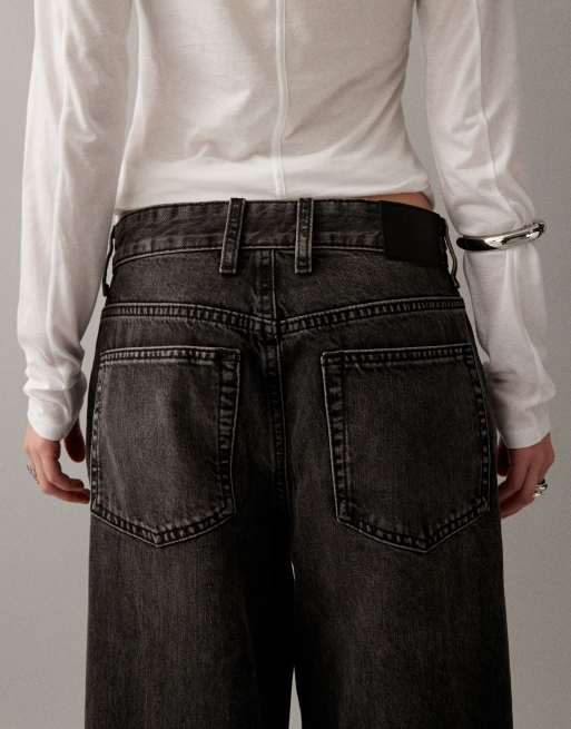 ASOS DESIGN - Jeans ampi a vita bassa nero slavato , 4 di 7