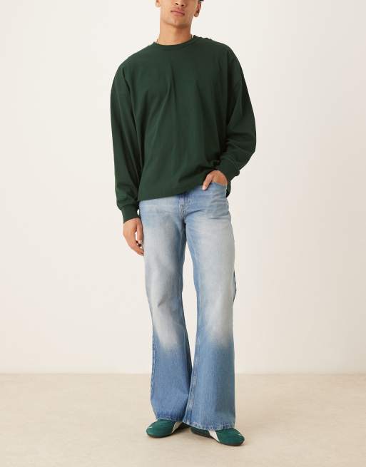 ASOS DESIGN - Jeans ampi a zampa lavaggio vintage