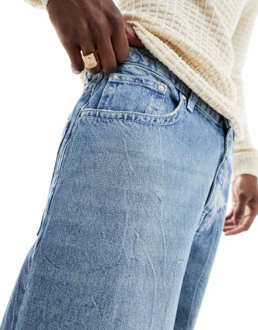 ASOS DESIGN - Jeans ampi blu lavaggio chiaro, 3 di 5