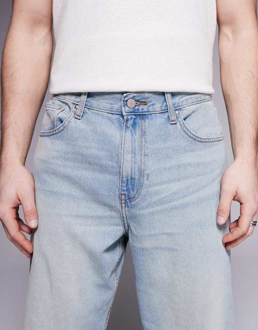 ASOS DESIGN - Jeans ampi blu lavaggio chiaro, 5 di 5