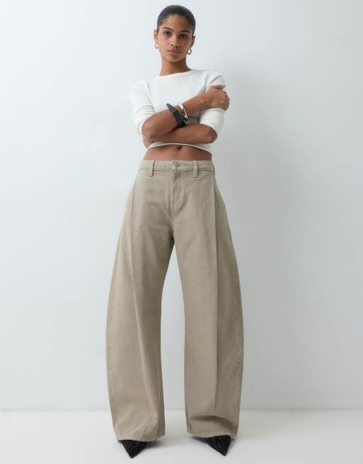 ASOS DESIGN jeans ampi con dettaglio pieghe in tofu, 1 di 5