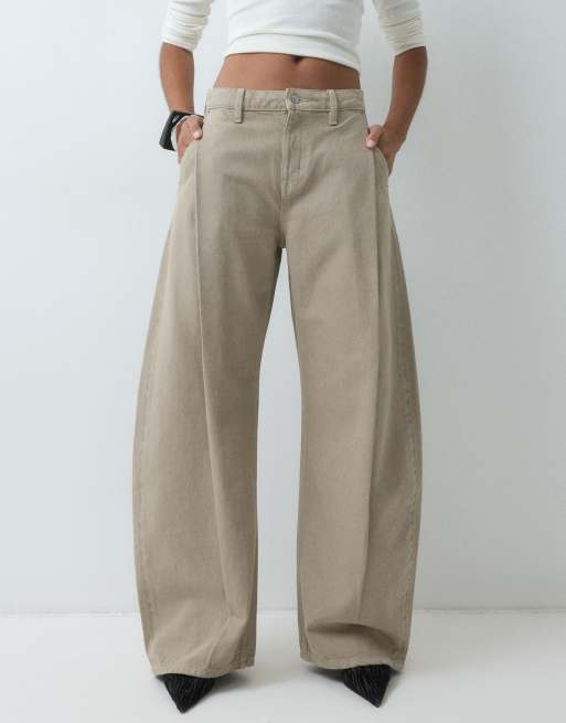 ASOS DESIGN jeans ampi con dettaglio pieghe in tofu, 4 di 5