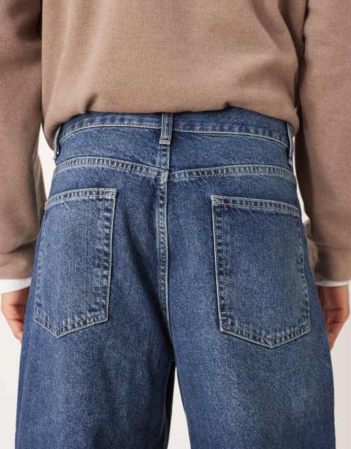 ASOS DESIGN jeans ampi in blu scuro sovratinti, 4 di 5