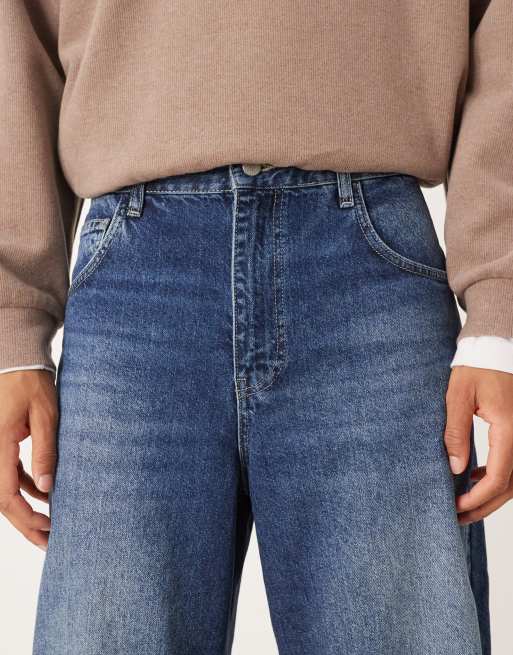 ASOS DESIGN jeans ampi in blu scuro sovratinti, 5 di 5