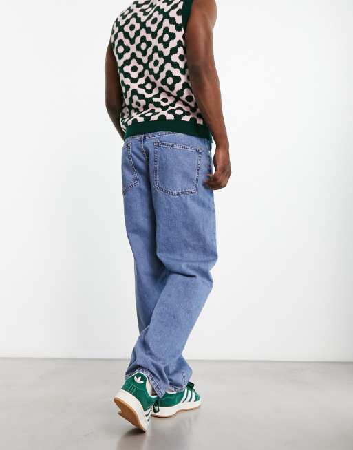 ASOS DESIGN - Jeans ampi lavaggio blu medio , 4 di 4