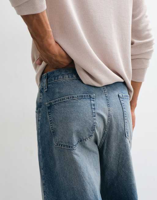 ASOS DESIGN - Jeans ampi lavaggio blu medio, 4 di 5