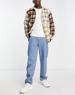 ASOS DESIGN baggy jeans in mid wash blue - ASOS Price Checker