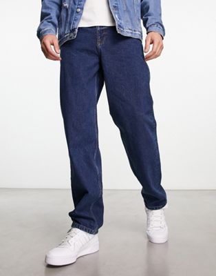 ASOS DESIGN baggy jeans in dark wash blue - ASOS Price Checker