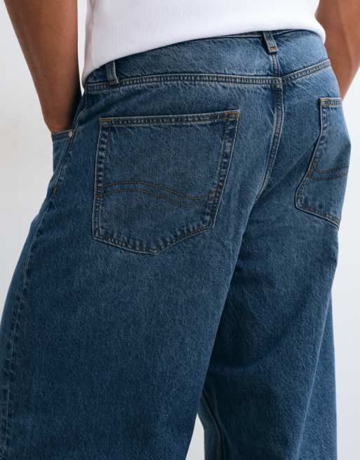 ASOS DESIGN - Jeans ampi lavaggio scuro blu vintage, 2 di 5