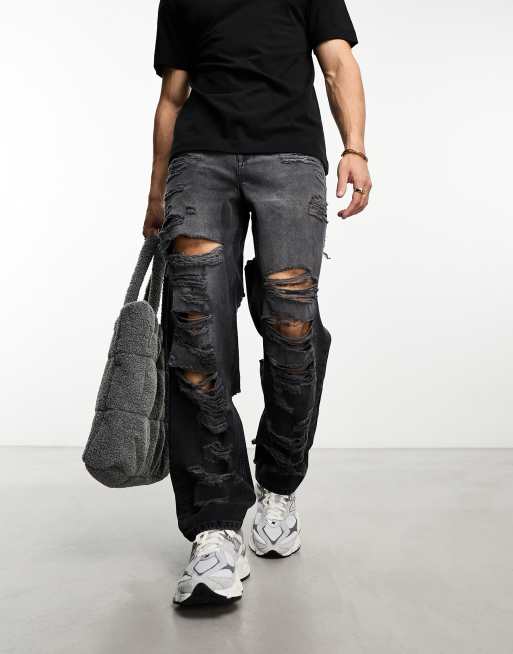 Jeans strappati asos top