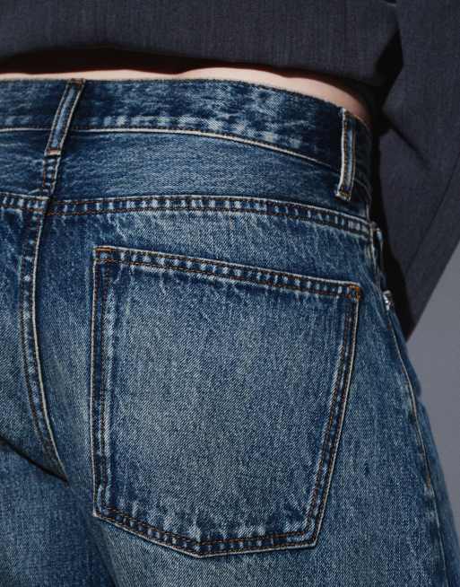 ASOS DESIGN jeans baggy con fiocco blu medio scuro, 5 di 9
