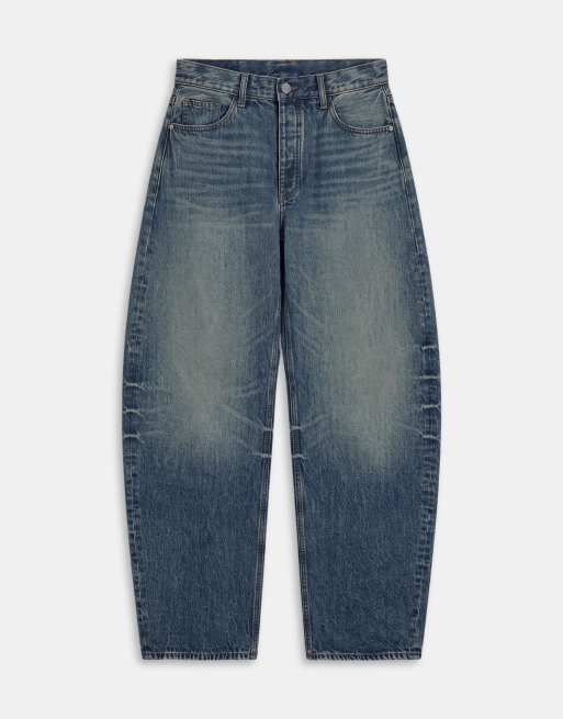 ASOS DESIGN jeans baggy con fiocco blu medio scuro, 6 di 9