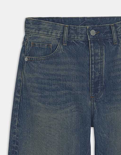 ASOS DESIGN jeans baggy con fiocco blu medio scuro, 9 di 9