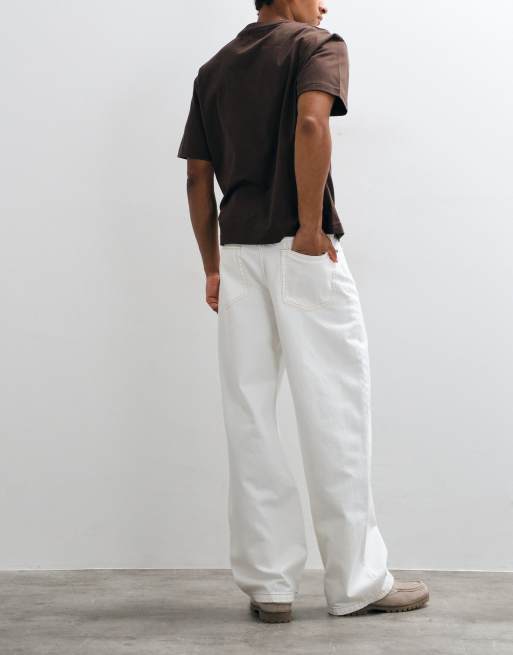 ASOS DESIGN jeans baggy con strappi bianchi, 5 di 5