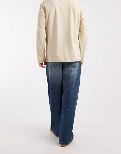 ASOS DESIGN jeans baggy estremi blu lavaggio scuro con sfumatura, 2 di 5