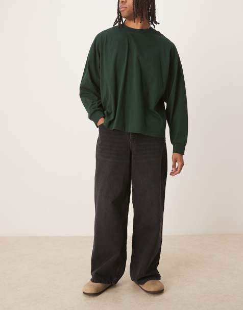 ASOS DESIGN jeans baggy extra ampi a pieghe in nero slavato - view 1