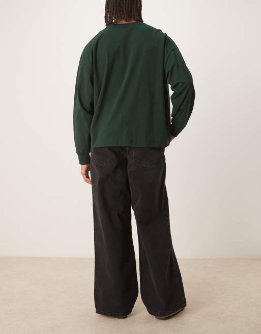 ASOS DESIGN jeans baggy extra ampi a pieghe in nero slavato, 3 di 5
