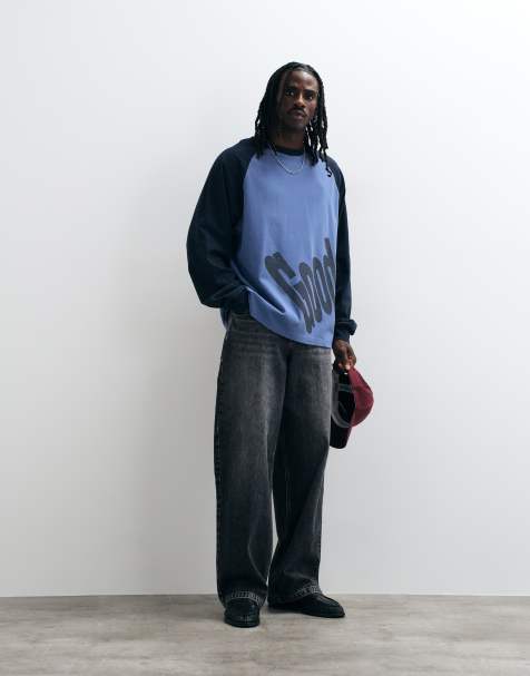 ASOS DESIGN jeans baggy grigio slavato - view 1