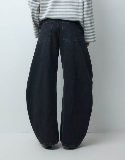 ASOS DESIGN jeans barrel leg con fiocco neri, 4 di 5