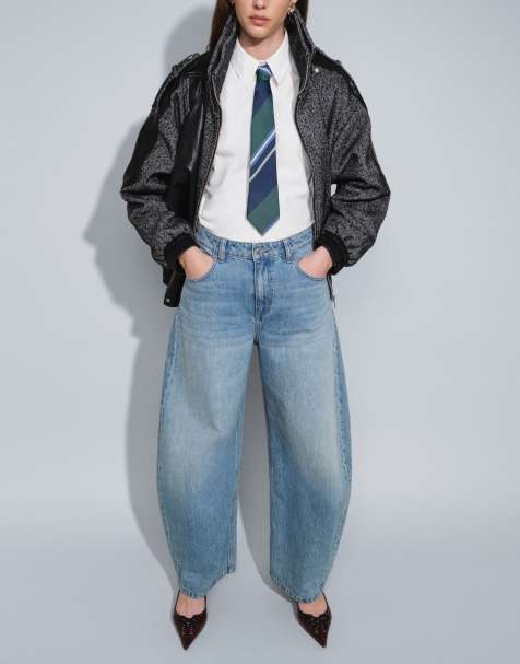 ASOS DESIGN jeans barrel slim in lavaggio chiaro slavato - view 1