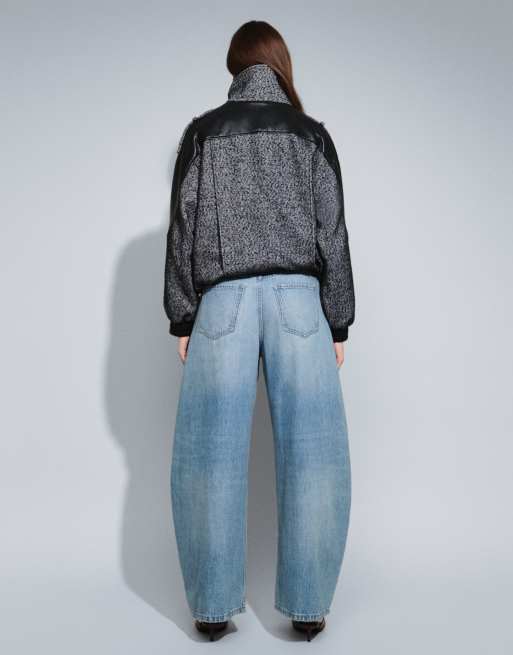 ASOS DESIGN jeans barrel slim in lavaggio chiaro slavato, 4 di 5