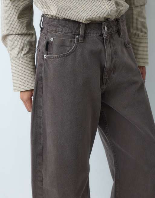 ASOS DESIGN jeans barrel z kokardą w kolorze espresso, 4 z 5