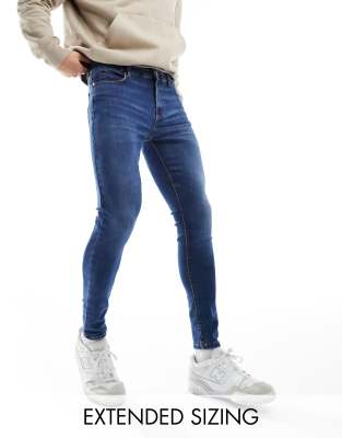 ASOS DESIGN spray on jeans  in dark wash blue - ASOS Price Checker