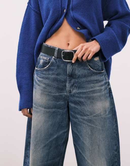 ASOS DESIGN - Jeans bombati a vita alta lavaggio vintage autentico, 4 di 5