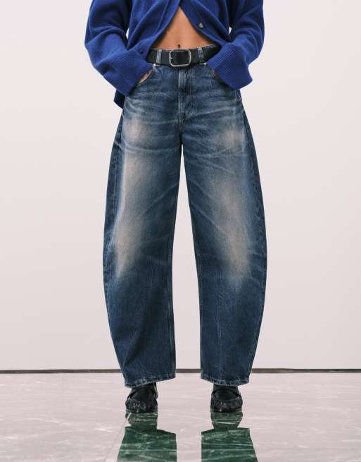 ASOS DESIGN - Jeans bombati a vita alta lavaggio vintage autentico, 5 di 5