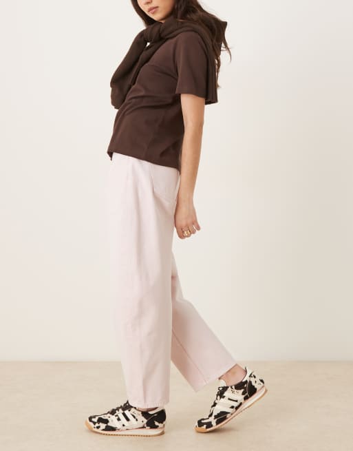 ASOS DESIGN - Jeans bombati a vita alta rosa, 2 di 5