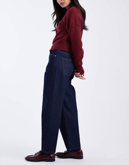 ASOS DESIGN - Jeans bombati alla caviglia stretti in vita lavaggio risciacquato , 2 di 5