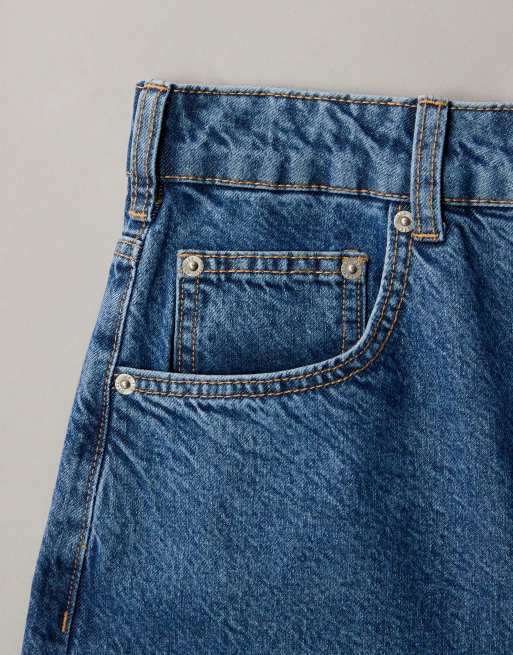 ASOS DESIGN - Jeans bombati blu medio a vita alta, 6 di 7