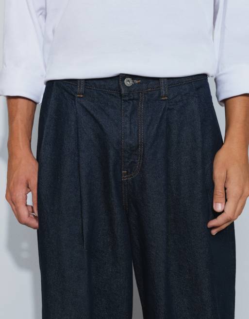 ASOS DESIGN - Jeans bombati lavaggio grezzo con pieghe, 3 di 5