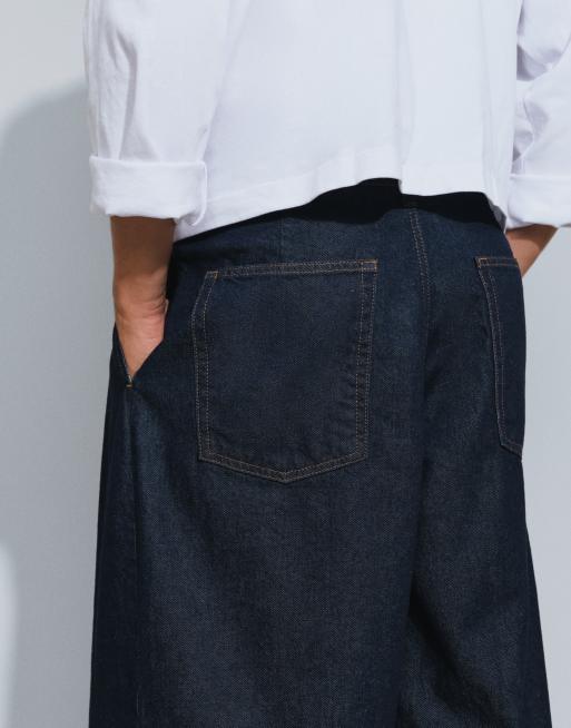 ASOS DESIGN - Jeans bombati lavaggio grezzo con pieghe, 4 di 5
