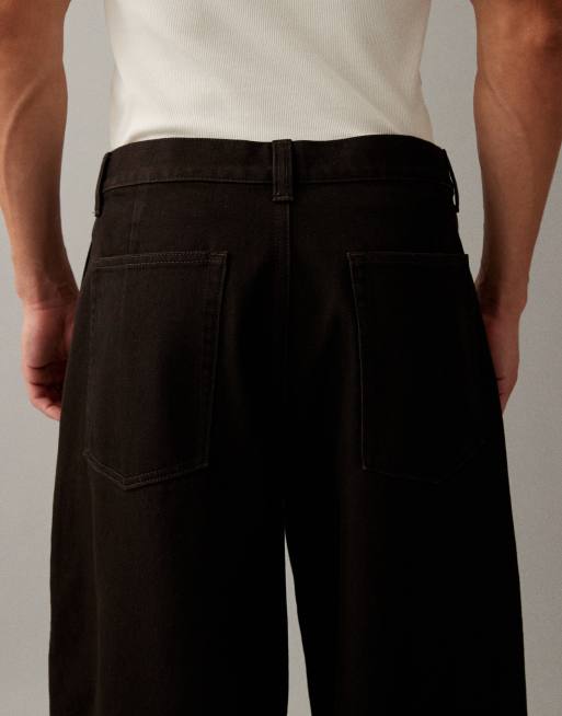 ASOS DESIGN - Jeans bombati marroni con pieghe, 4 di 7