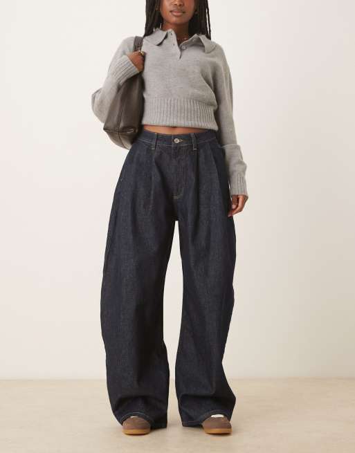 ASOS DESIGN - Jeans bombati oversize blu indaco