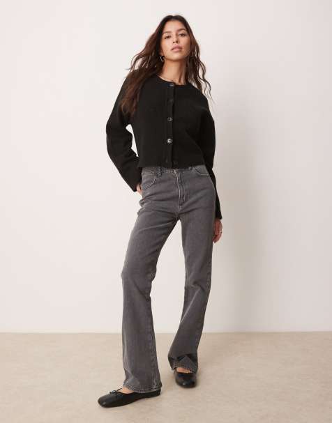 ASOS DESIGN - Jeans bootcut a zampa grigi confortevoli elasticizzati a vita medio alta - view 1
