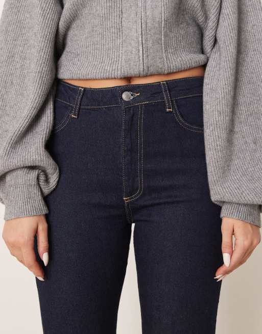 ASOS DESIGN - Jeans bootcut a zampa grigi confortevoli elasticizzati a vita medio alta, 5 di 5