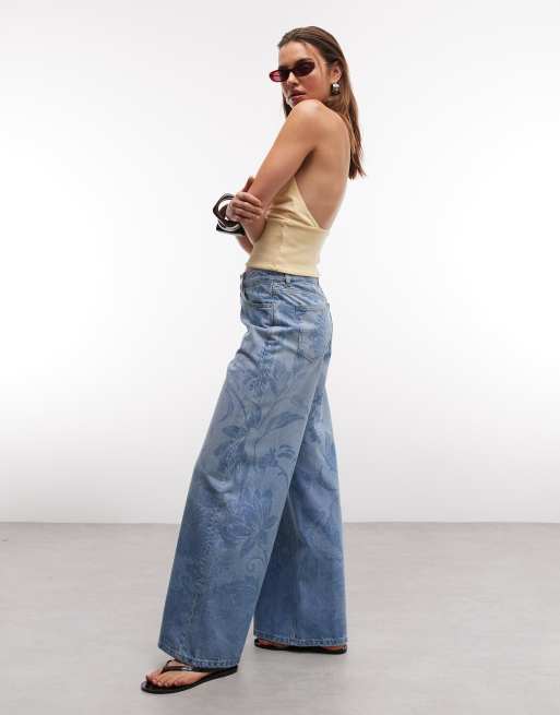 ASOS DESIGN - Jeans boyfriend ampi a fiori, 2 di 9