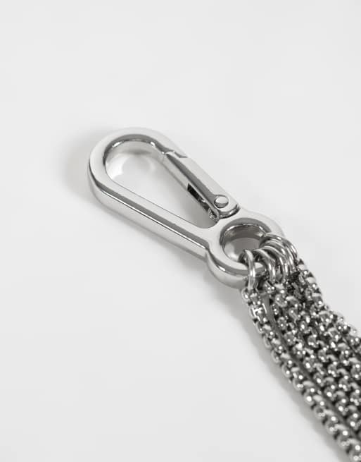 ASOS DESIGN jeans chain with emerald stone in silver, 3 of 3