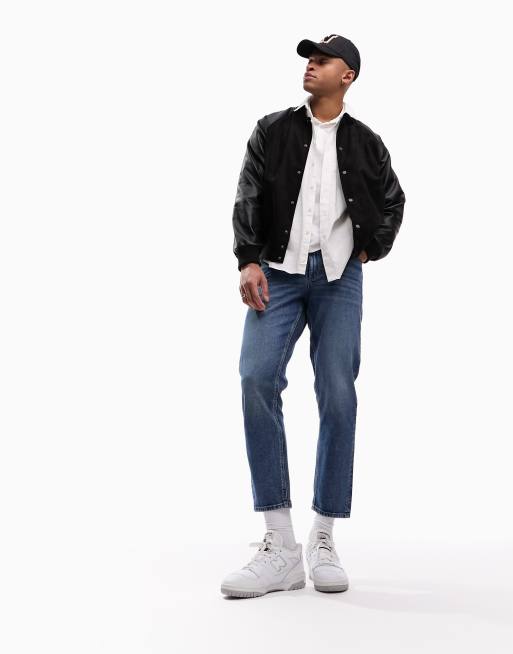 ASOS DESIGN - Jeans classici rigidi  blu medio slavato vintage