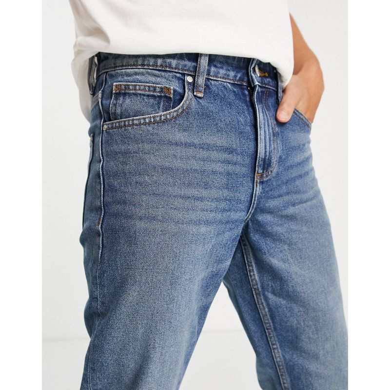 Uomo Jeans dritti DESIGN - Jeans classici rigidi blu slavato effetto sporco vintage