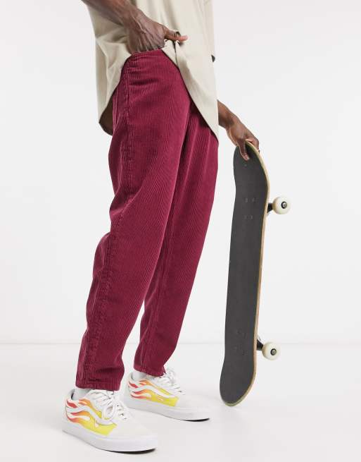 ASOS DESIGN - Jeans classici rigidi in velluto rosa scuro