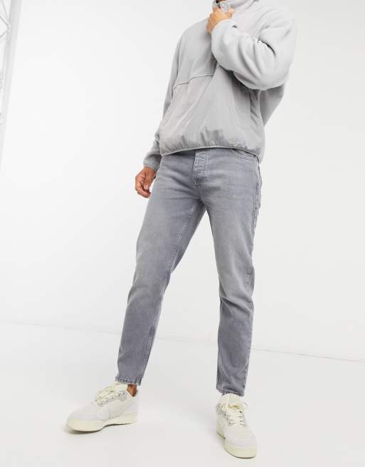 ASOS DESIGN - Jeans comodi affusolati grigio chiaro