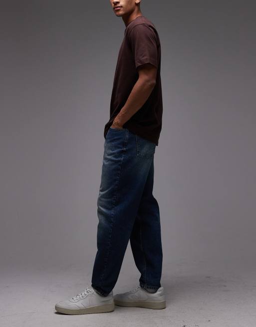 ASOS DESIGN - Jeans comodi affusolati in blu slavato, 3 di 5